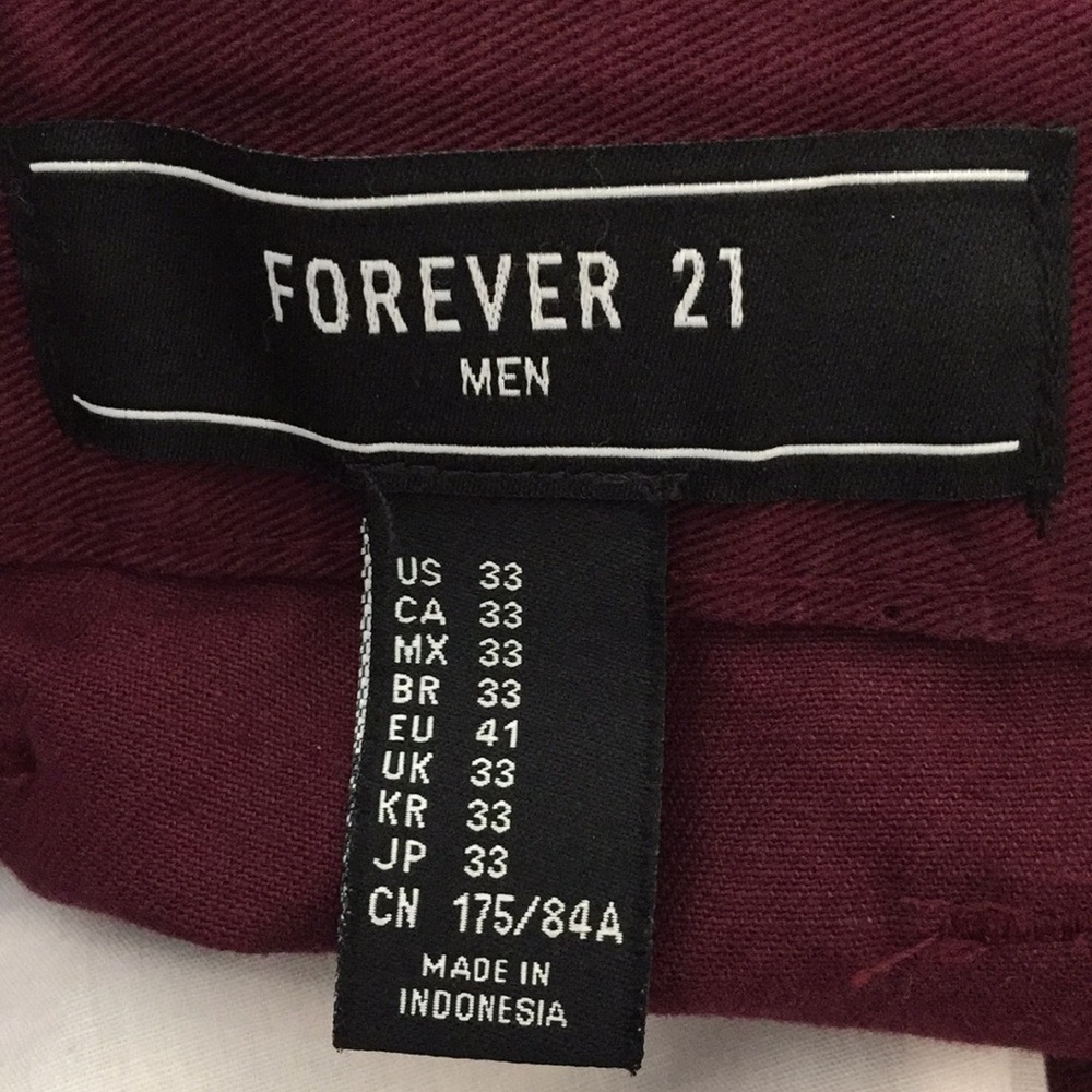 Forever 21 Men’s Burgundy Pants size 33 NWT - Picture 9 of 10